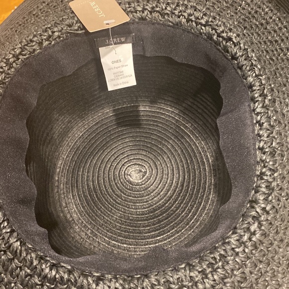 J. Crew Black Straw Floppy Hat - NWT - Picture 4 of 4